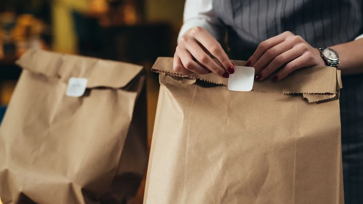 Branded takeaway paper bags